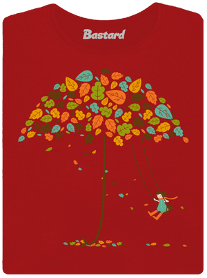 Radosť z jesene dámske tričko s lemom Red Mal