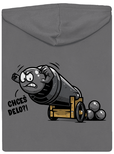 Chceš delo? dámska mikina na zips Steel Gray