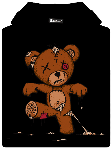 Zombie teddy detská mikina klokanka Black