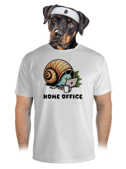 Slimákov home office pánske športové tričko White