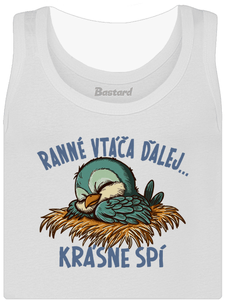 Ranné vtáča spí dámske tielko klasické White