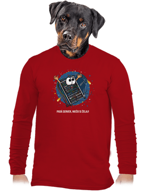Padá server pánske dlhý rukáv Red