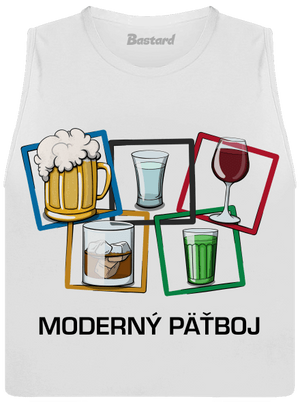 Moderný päťboj dámske tielko voľné White