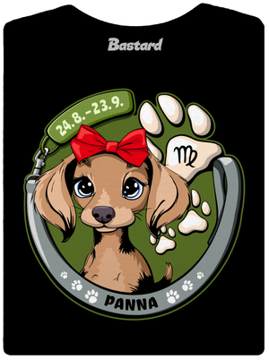 Psí horoskop: Panna dámske tričko s lemom Black