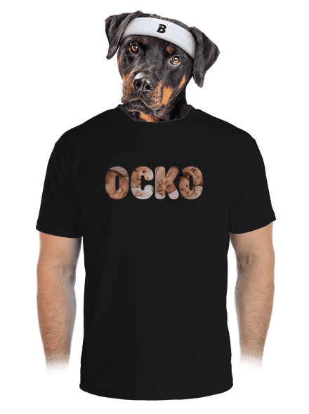 Nápis ocko z vlastných fotiek pánske športové tričko Black