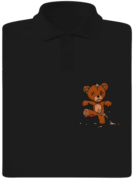 Zombie teddy pánska polokošeľa Black