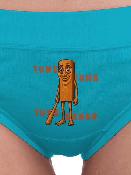 Tung Tung Tung Sahur – Italian Brainrot dámske nohavičky Turquoise