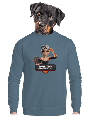 Super mama unisex mikina bez kapucne Nordic Blue