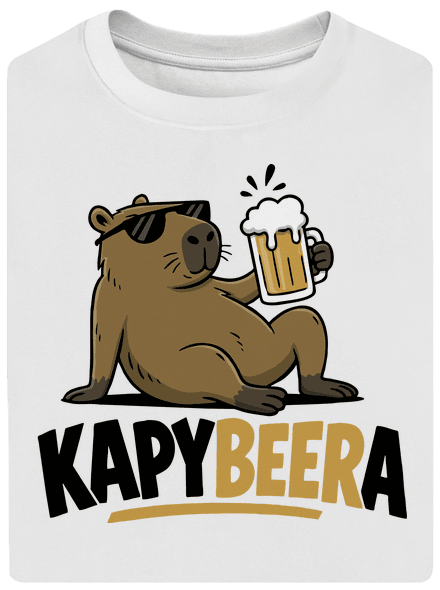 Kapybeera unisex tričko oversized White