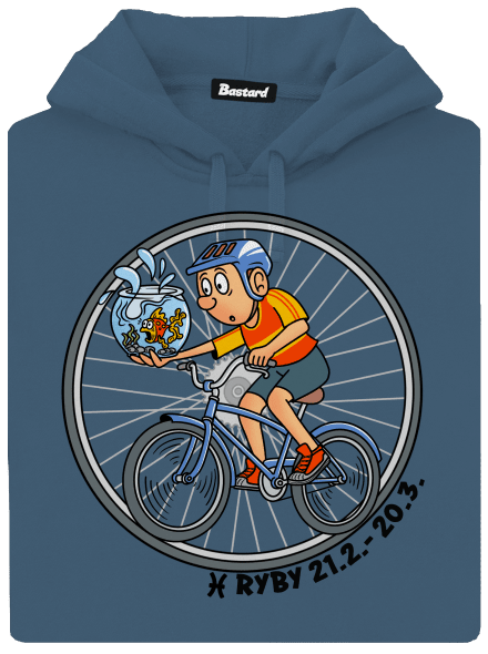 Cyklistický horoskop: Ryby dámska mikina klokanka Denim