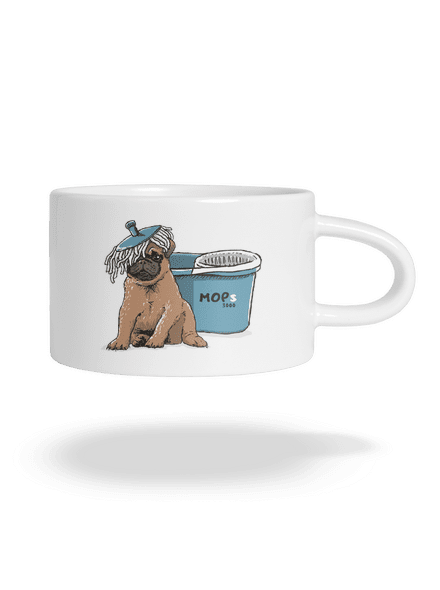 Mops hrnček makronka White