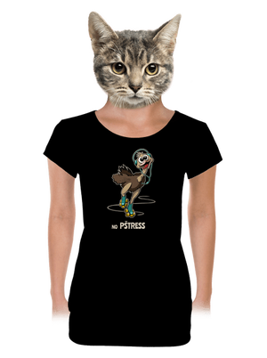 No pštress dámske tričko s lemom Black