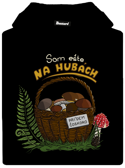 Na hubách pánska mikina klokanka Black