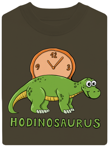 Hodinosaurus unisex mikina bez kapucne Urban Khaki
