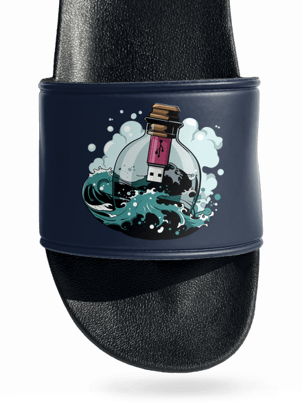 USB odkaz vo fľaši šľapky Navy