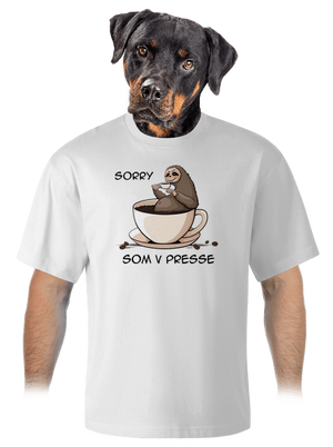 V presse unisex tričko oversized White