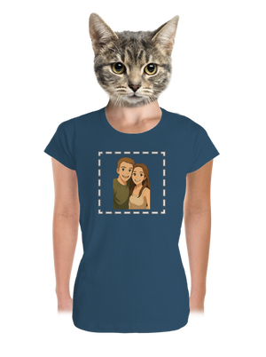 Ghibli efekt z vlastnej fotky dámske tričko prémium Petrol Blue