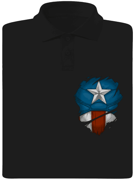 Captain Inside pánska polokošeľa Black