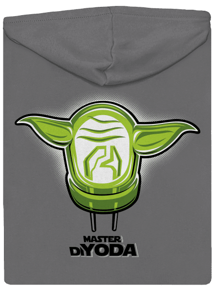 Mistr DiYoda dámska mikina na zips Steel Gray
