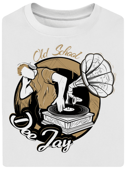 Old school DJ unisex tričko oversized White