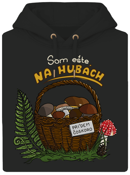 Na hubách unisex mikina premium Dark Black
