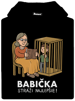 Babička stráži najlepšie dámska mikina klokanka Black