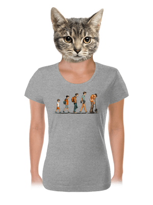 Evolúcia študenta dámske tričko Dark Gray Melange