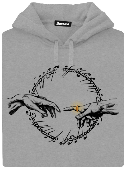 God of ring pánska mikina klokanka Light Melange