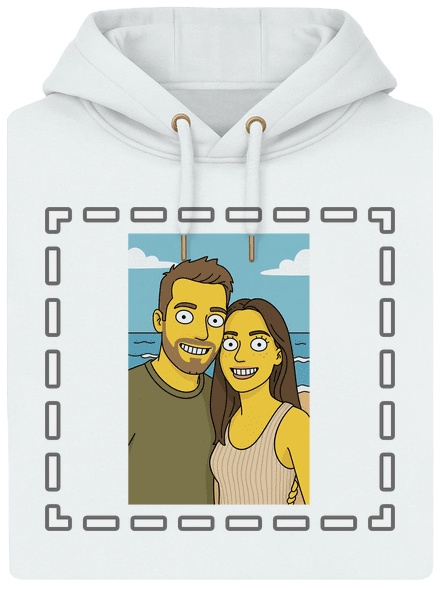 Simpsonovi z vlastnej fotky unisex mikina premium Snowwhite