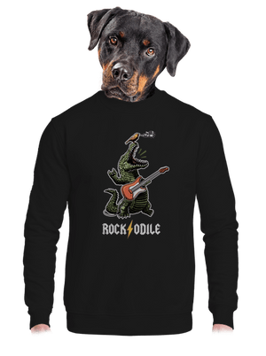 Rockodile unisex mikina bez kapucne Black