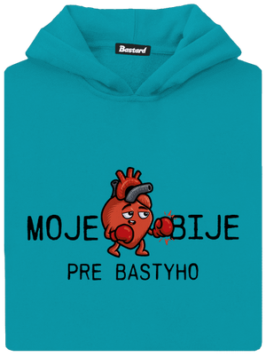 Moje srdce bije detská mikina klokanka Hawaiian Blue