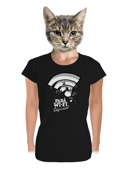 Padá wi-fi dámske tričko prémium Black