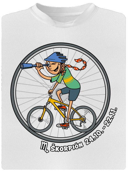Cyklistický horoskop: Škorpión detské športové tričko White