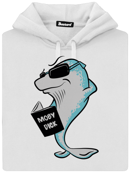 Moby Dick dámska mikina klokanka White