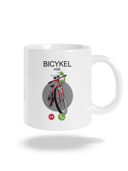 Bicykel volá klasický hrnček White