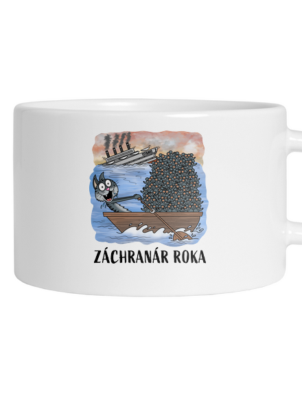 Záchranár roka hrnček makronka White