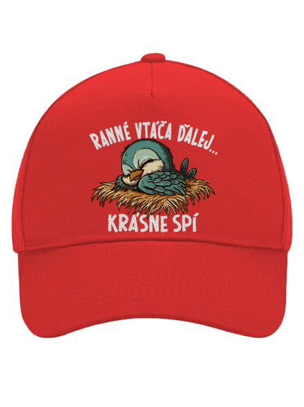 Ranné vtáča spí šiltovka baseballka Classic Red