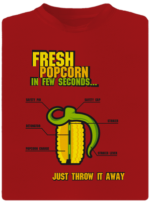 Popcorn grenade pánske športové tričko Red Mal