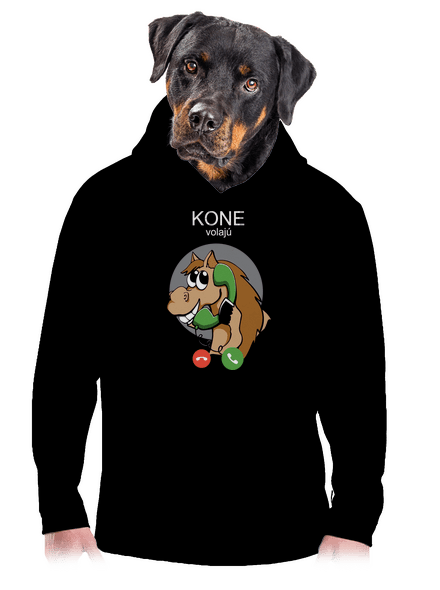 Kone volajú pánska mikina klokanka Black