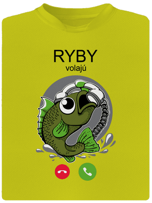 Ryby volají pánske športové tričko Neon Yellow