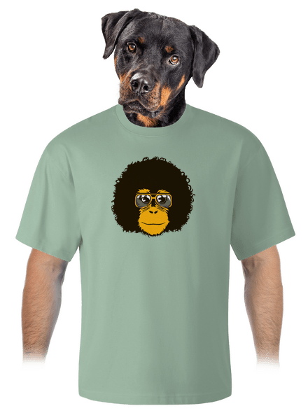 Retro opičiak unisex tričko oversized Sage