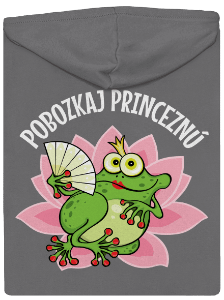 Pobozkaj princeznú a princa dámska mikina na zips Steel Gray