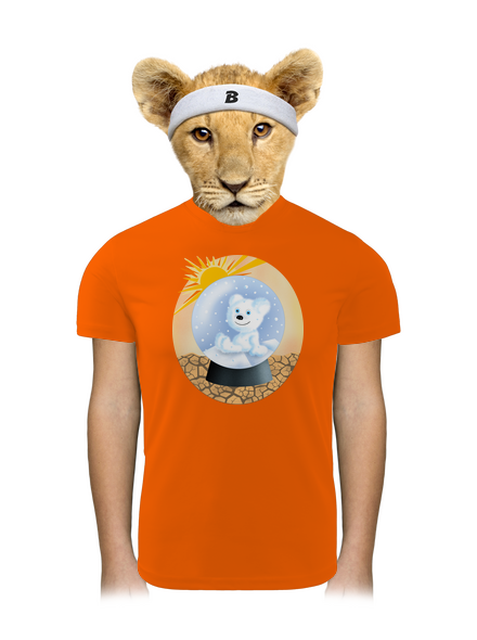 Medveď v guli detské športové tričko Neon Orange