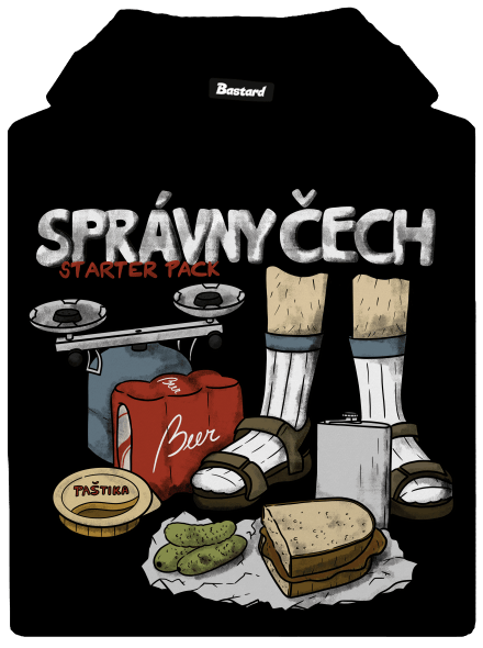 Správny Čech dámska mikina klokanka Black