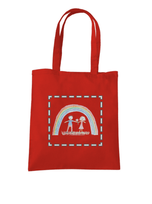 Detské kresby - Nahraj vlastnú taška Bright Red