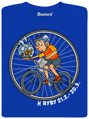 Cyklistický horoskop: Ryby pánske dlhý rukáv Royal Blue