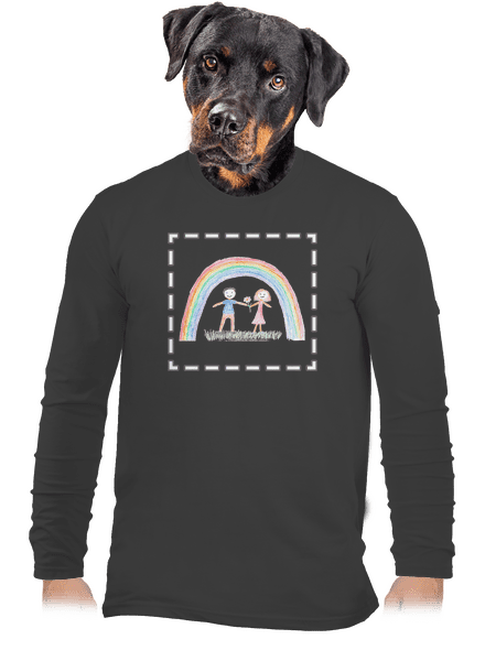 Detské kresby - Nahraj vlastnú pánske dlhý rukáv Dark Grey