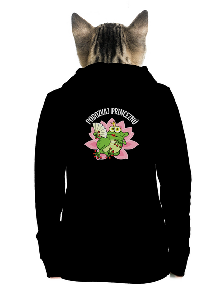 Pobozkaj princeznú a princa dámska mikina na zips Black