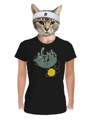 Nevrlý kocúr dámske športové tričko Black