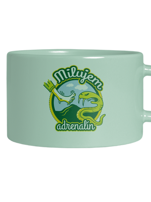 Milujem adrenalín hrnček makronka Mint Macaron